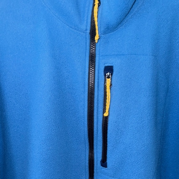 REI Blue Fleece Zip up Jacket with Yellow Accents - Picture 5 of 10